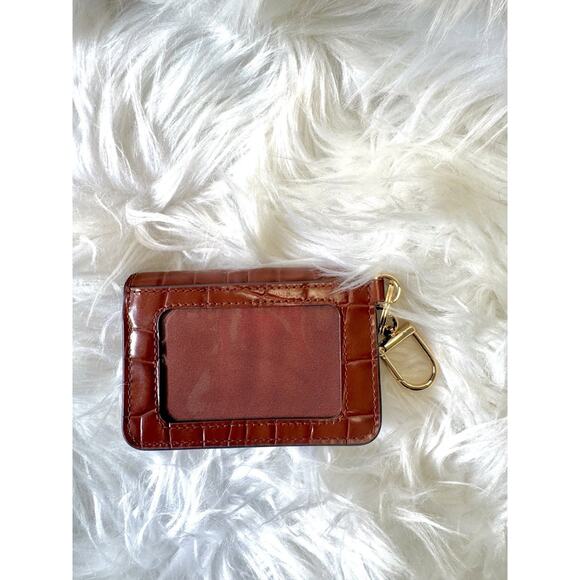 LIMITED TIME SALE - NEW $200 Tory Burch Flap Card case keychain crocodile wallet - Picture 5 of 8
